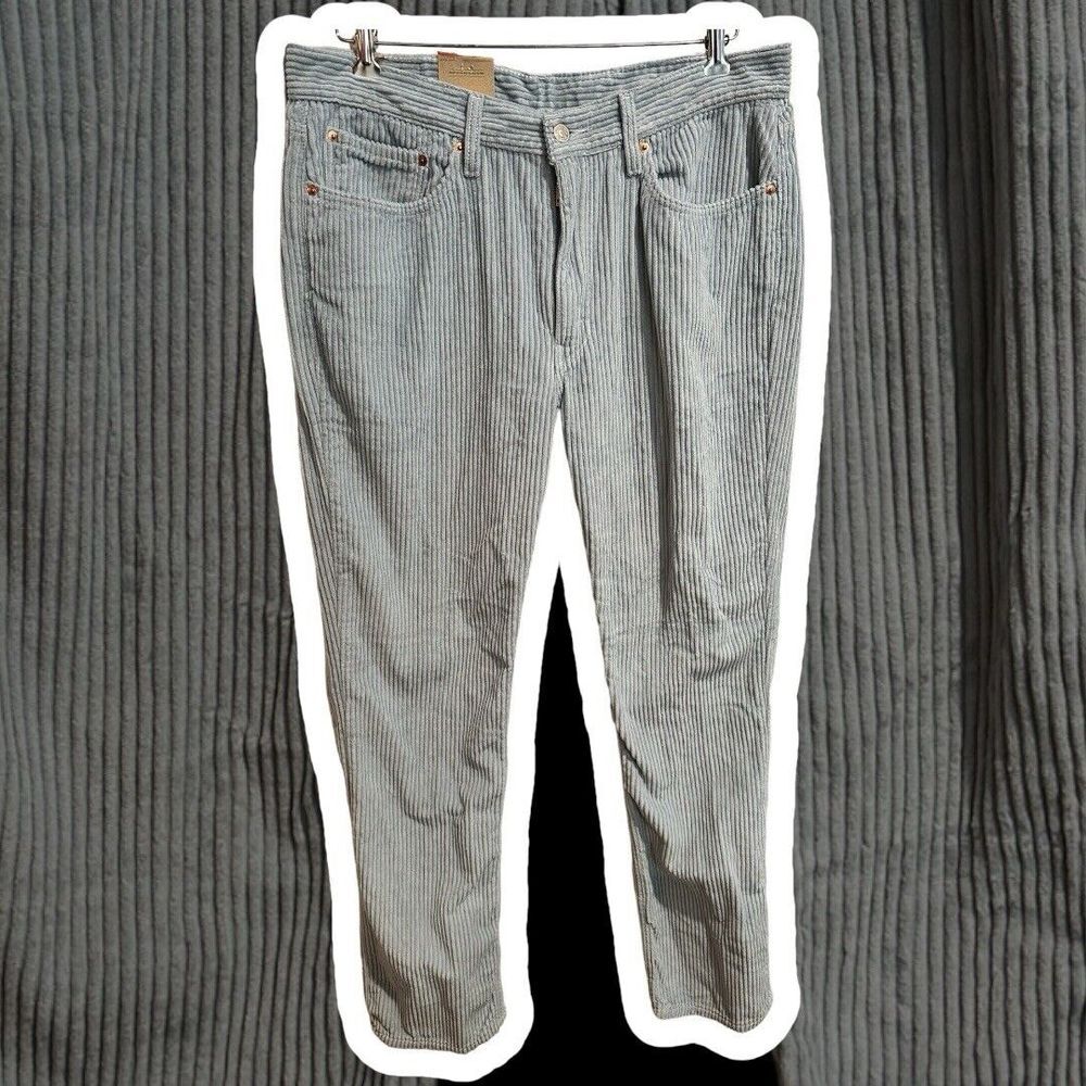 Levis 514 Men Size 36 x 32 Premium‎ Straight Fit Soft Corduroy Pants Baby Blue